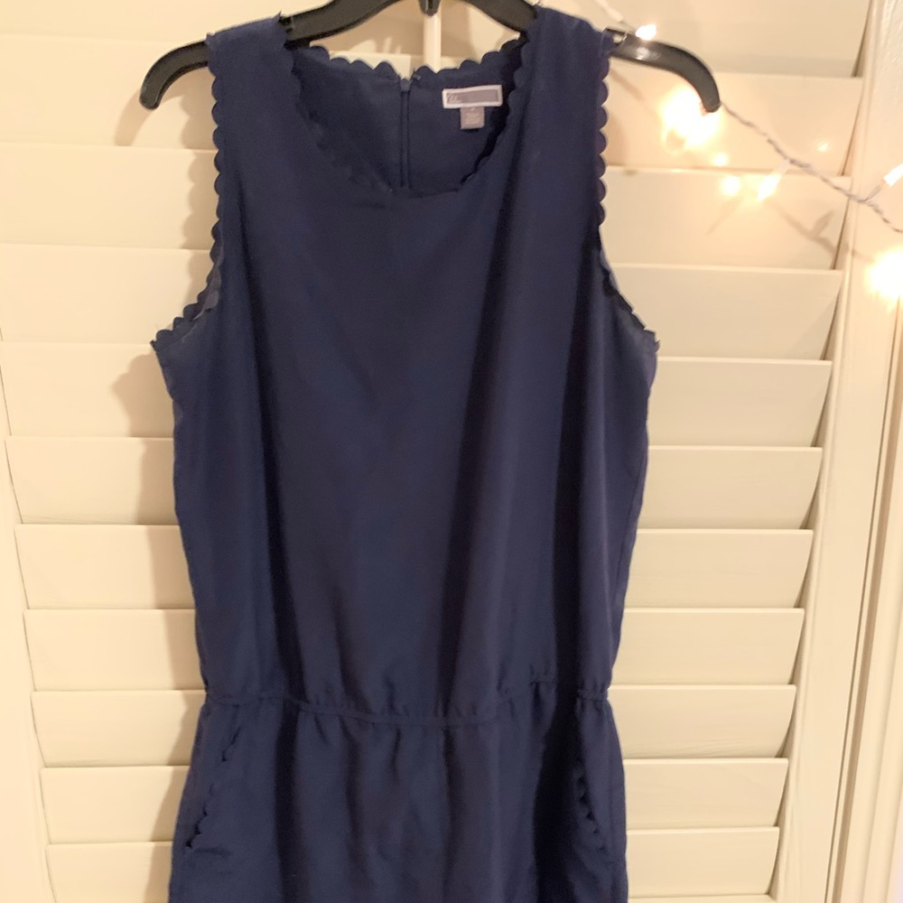 Scalloped blue romper